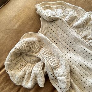 Stanning Cardigan Vest Knit Top Sweater Blouse Cotton Natural tone Who What Wear